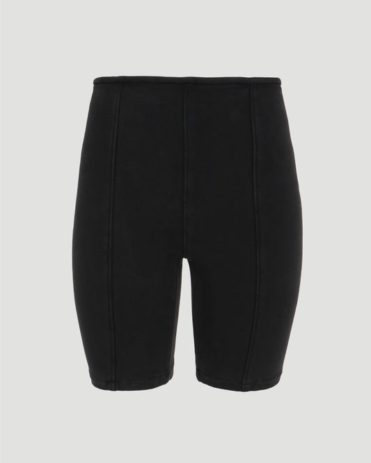 BIKE SHORT IN BLACK HEAVY STRETCH TERRY