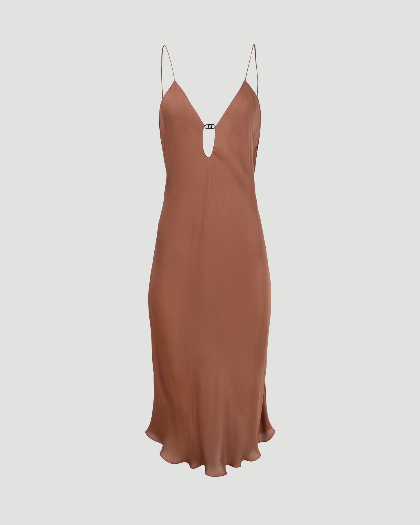 Chiffon dress in brown and black