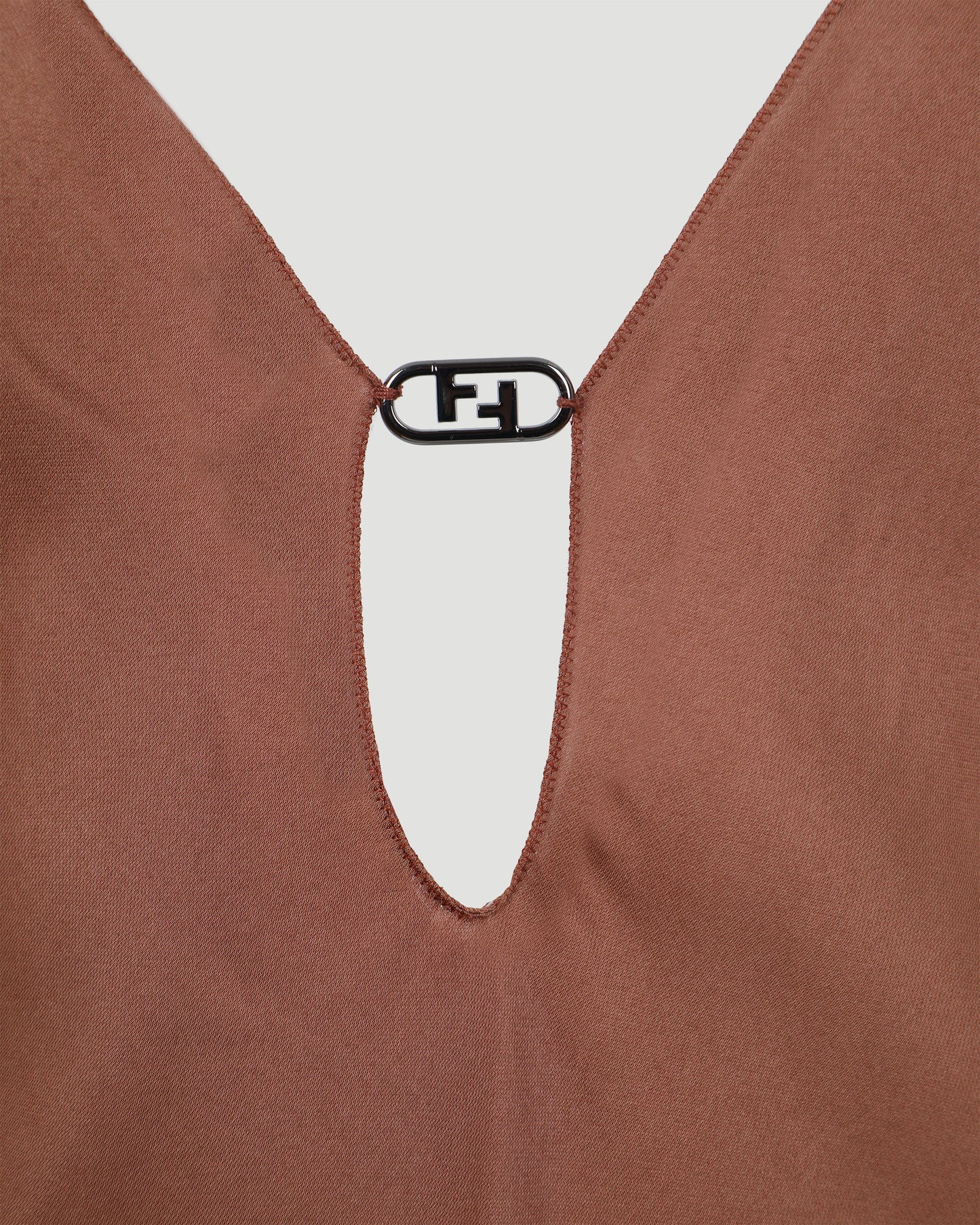 Chiffon dress in brown and black