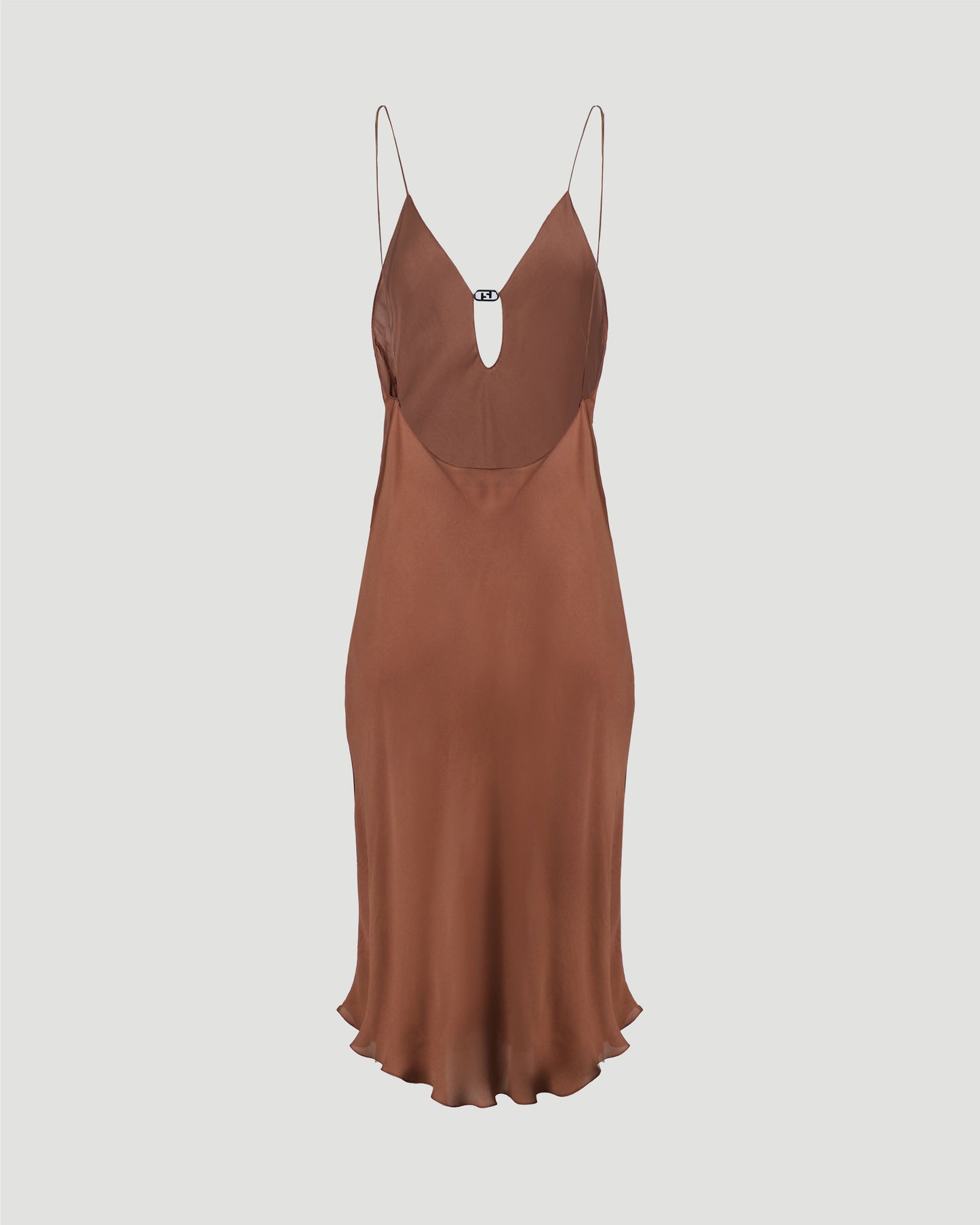 Chiffon dress in brown and black