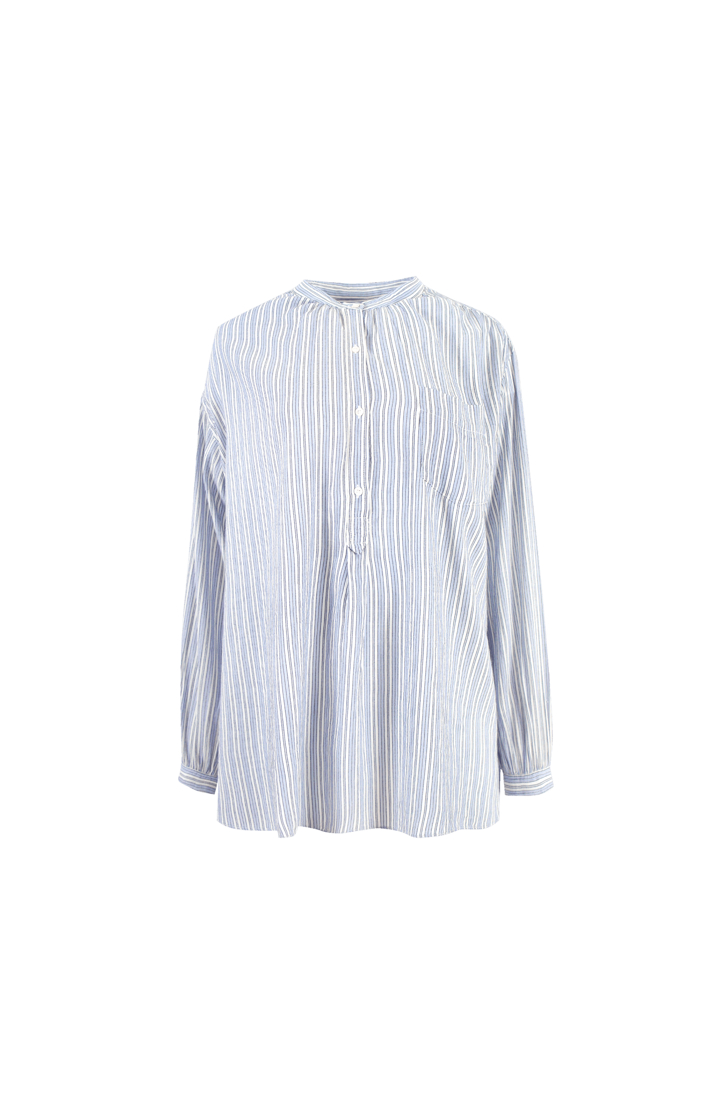 White striped shirt on a black background