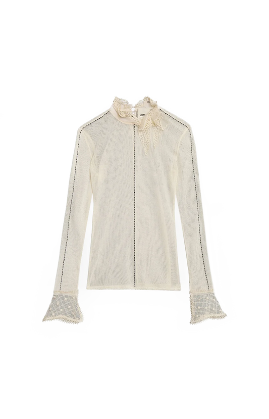 Sarah Long-Sleeve Fine Knit Top