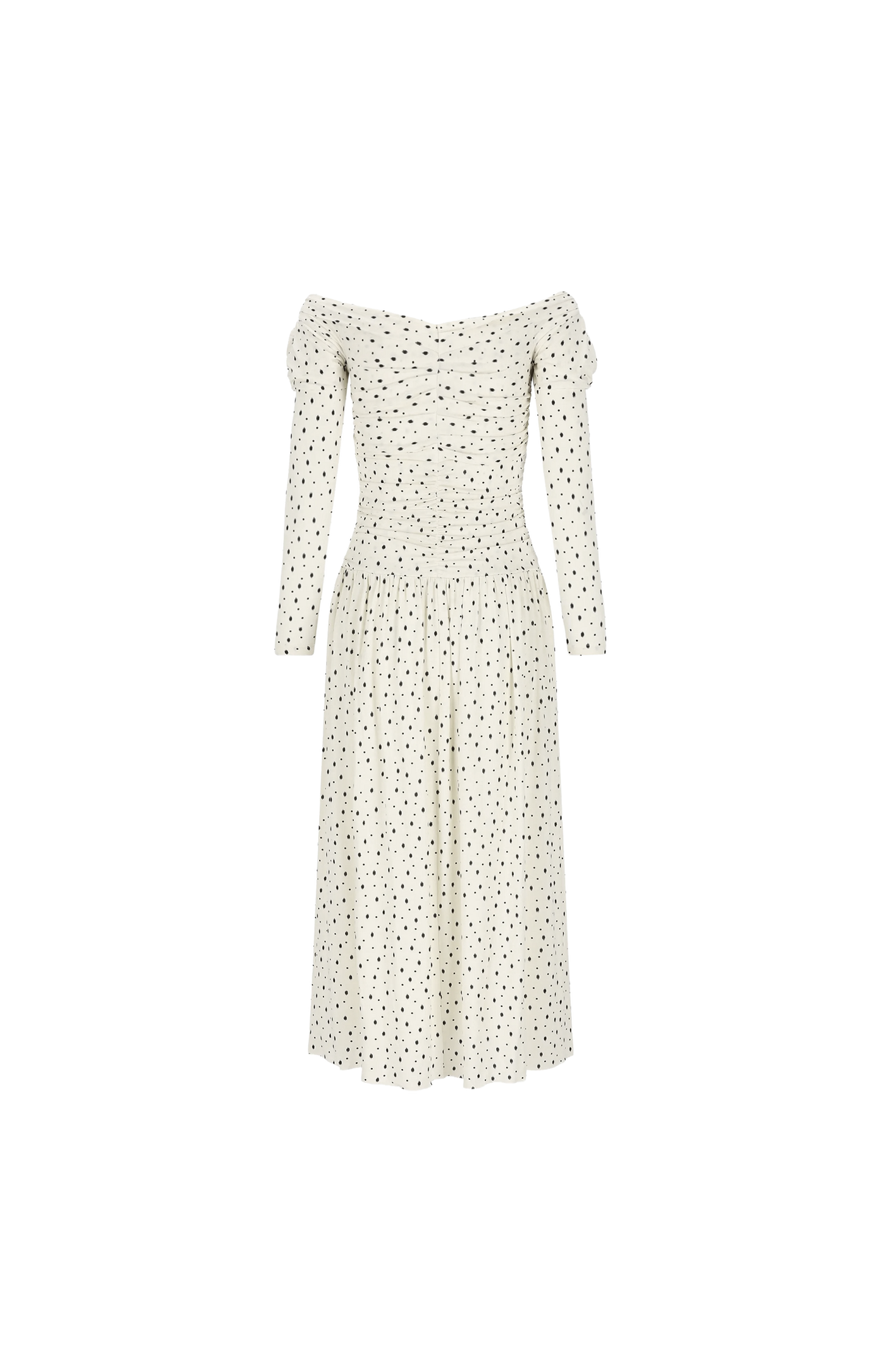 Giovana polka-dot puff-sleeve midi dress