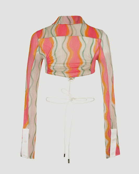 Printed mesh shirt