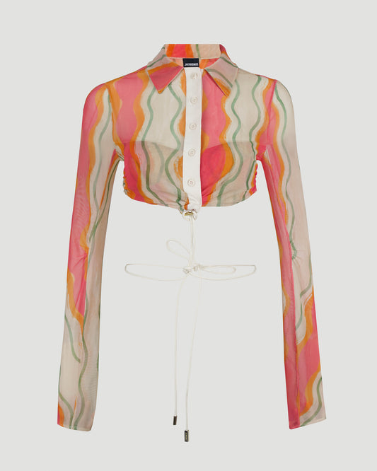 Printed mesh shirt