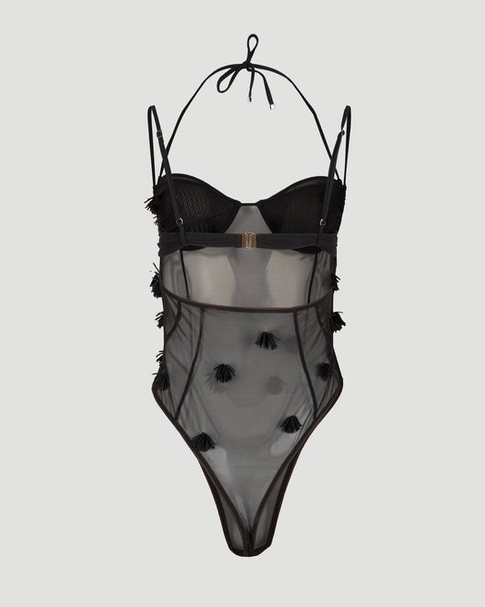 Le Body Ilha beaded mesh bodysuit