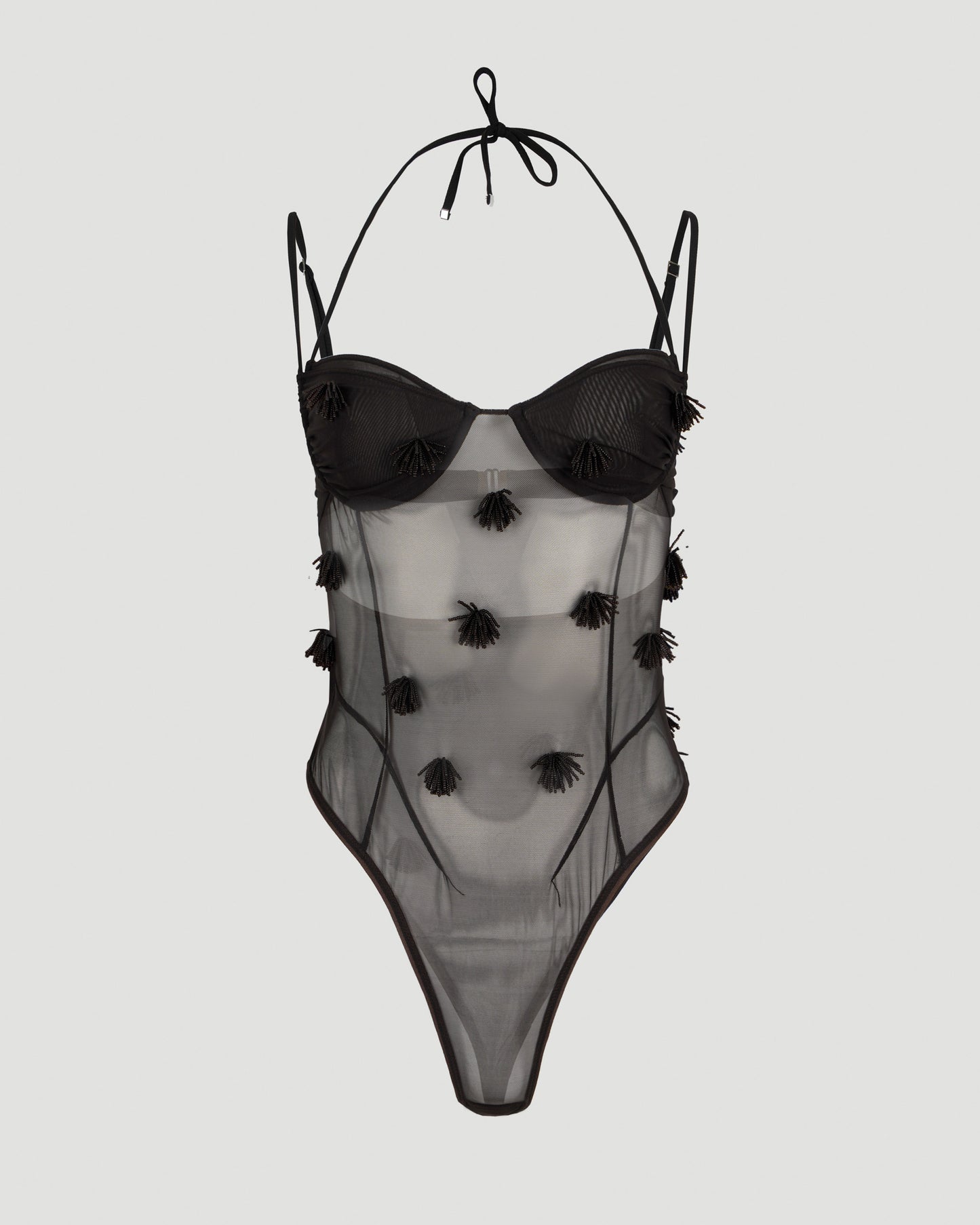 Le Body Ilha beaded mesh bodysuit
