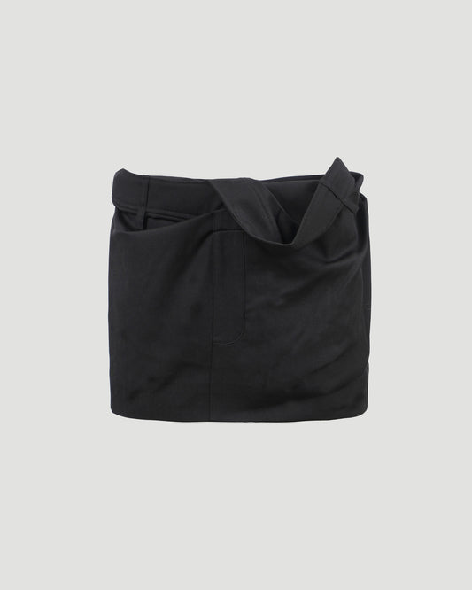 Twisted mini skirt in black