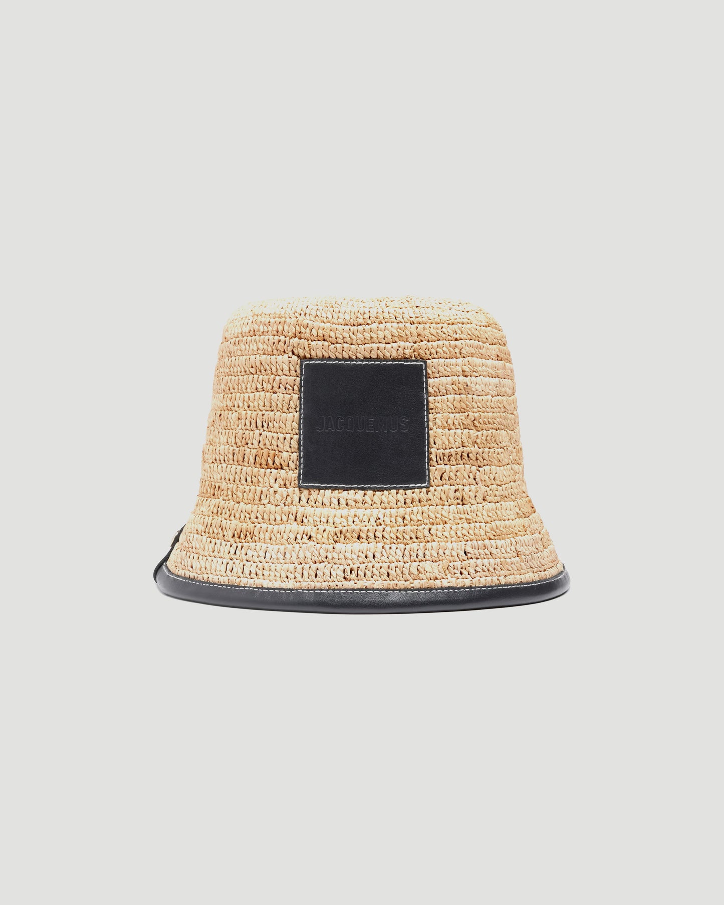 Raffia bucket hat in black