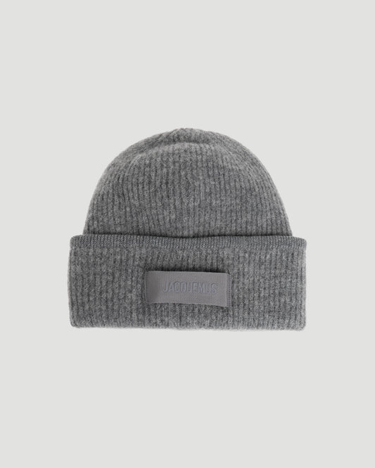 Ribbed Beanie in Grey