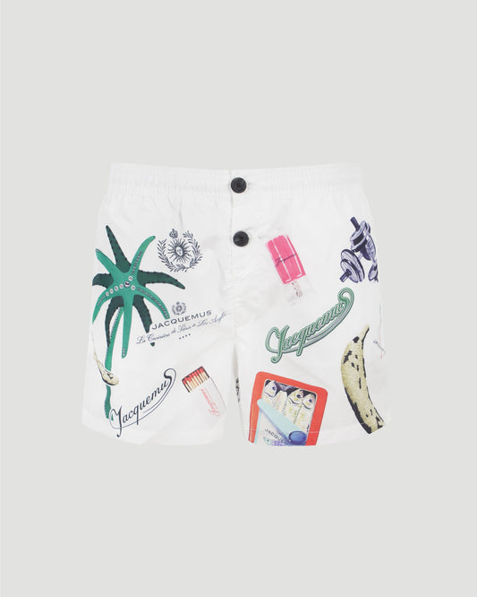 The Puntini Swim Shorts in White