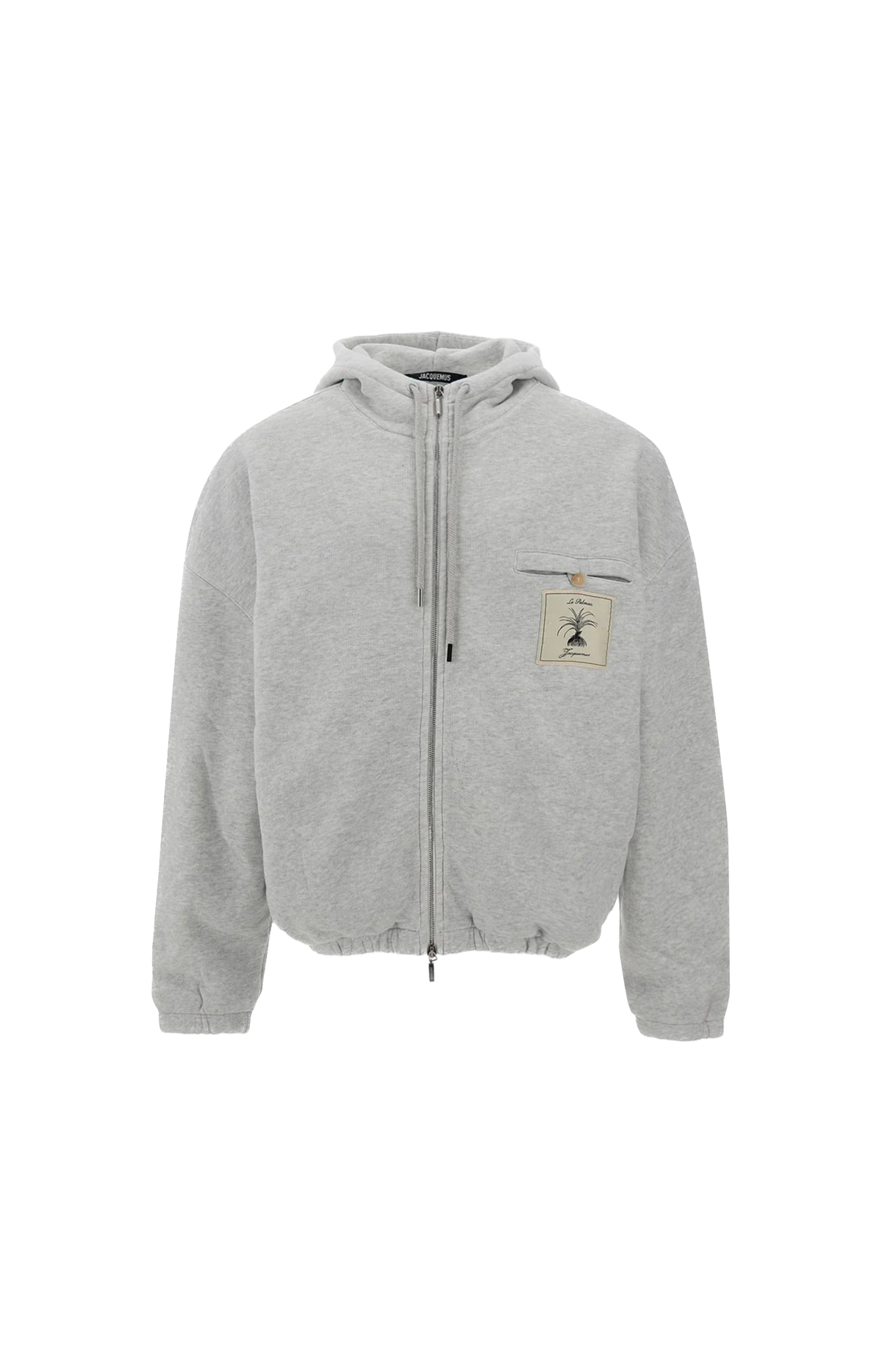 Jacquemus Men's Torneo Hoodie in Light Grey — front view