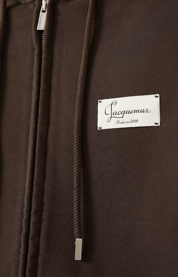 The Corso Zip Hoodie in Dark Brown