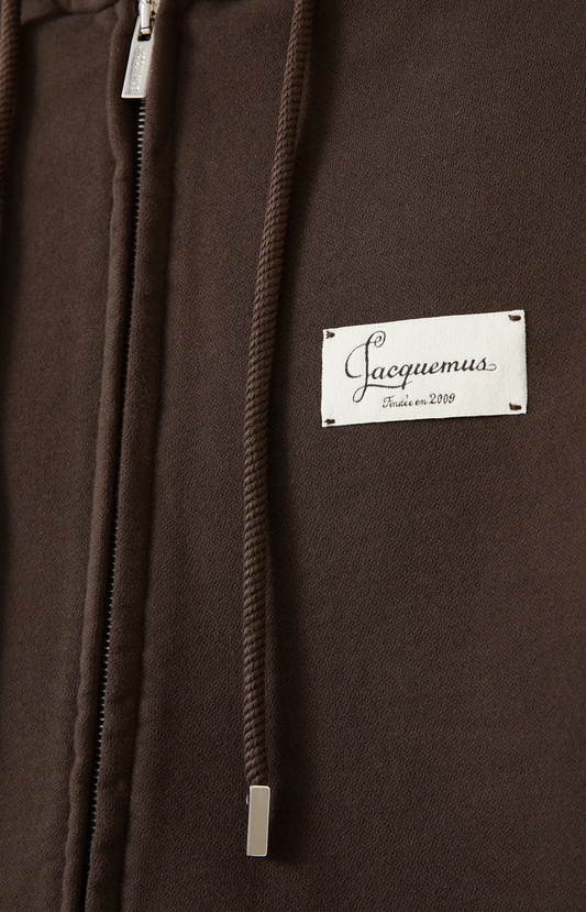 Jacquemus The Corso Zip Hoodie in Dark Brown — product photo 2