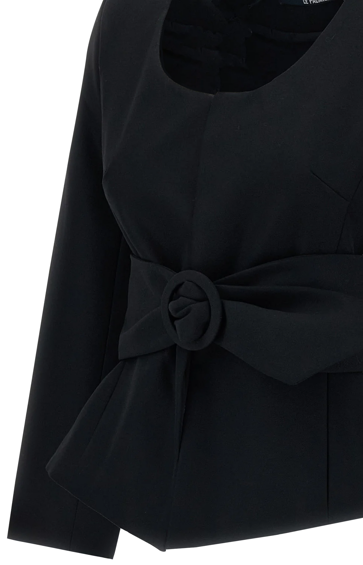 Belted Peplum Jacket in Black