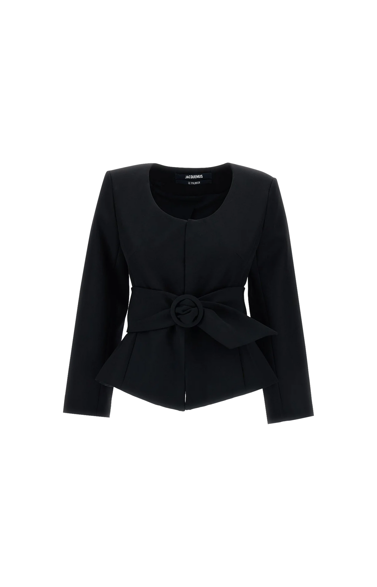 Belted Peplum Jacket in Black