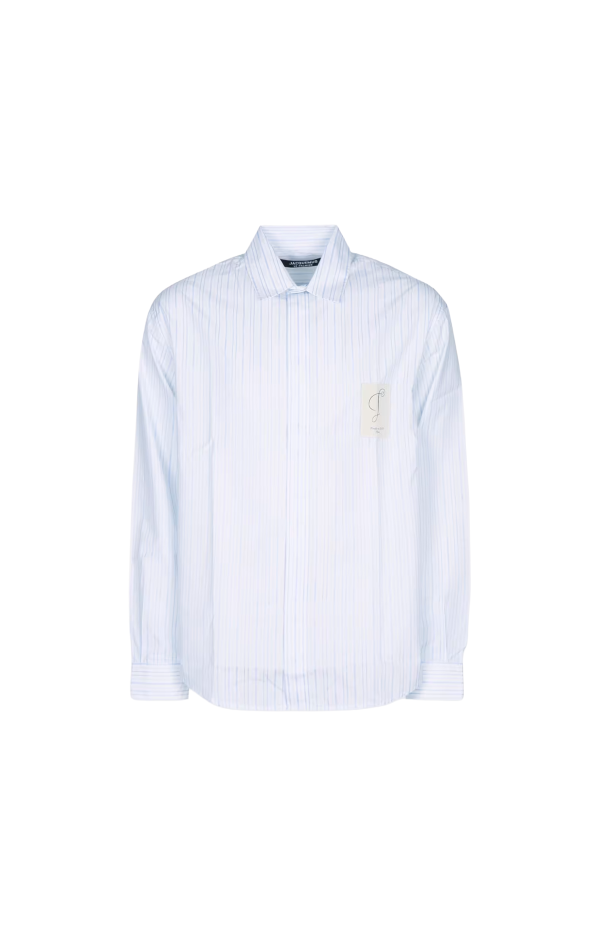 Jacquemus Striped Shirt in Blue/White — front view