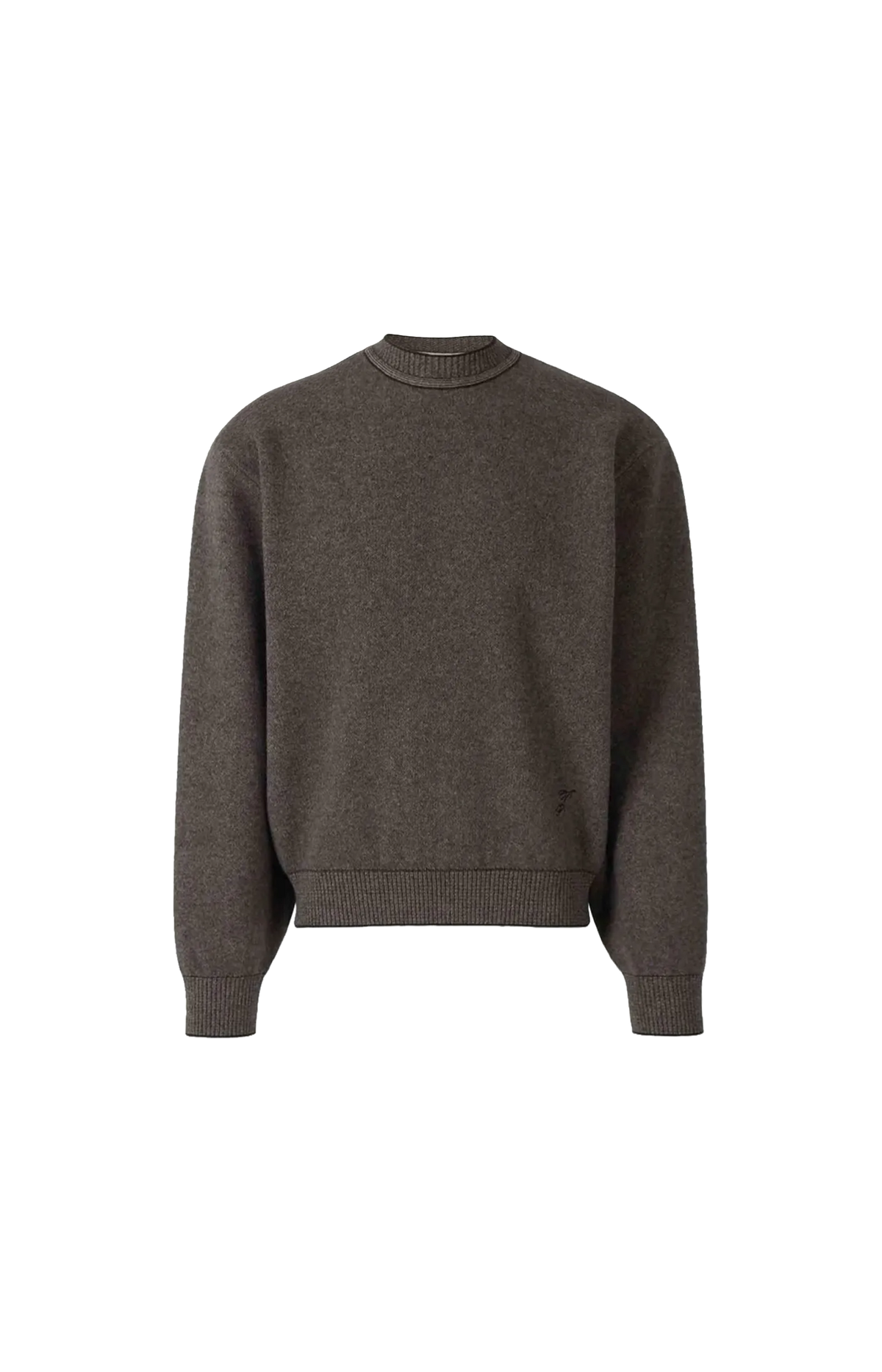 Jacquemus La Maille Pelota Sweater in Taupe — front view