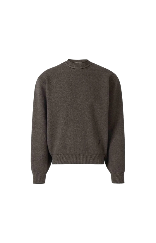 Jacquemus La Maille Pelota Sweater in Taupe — front view