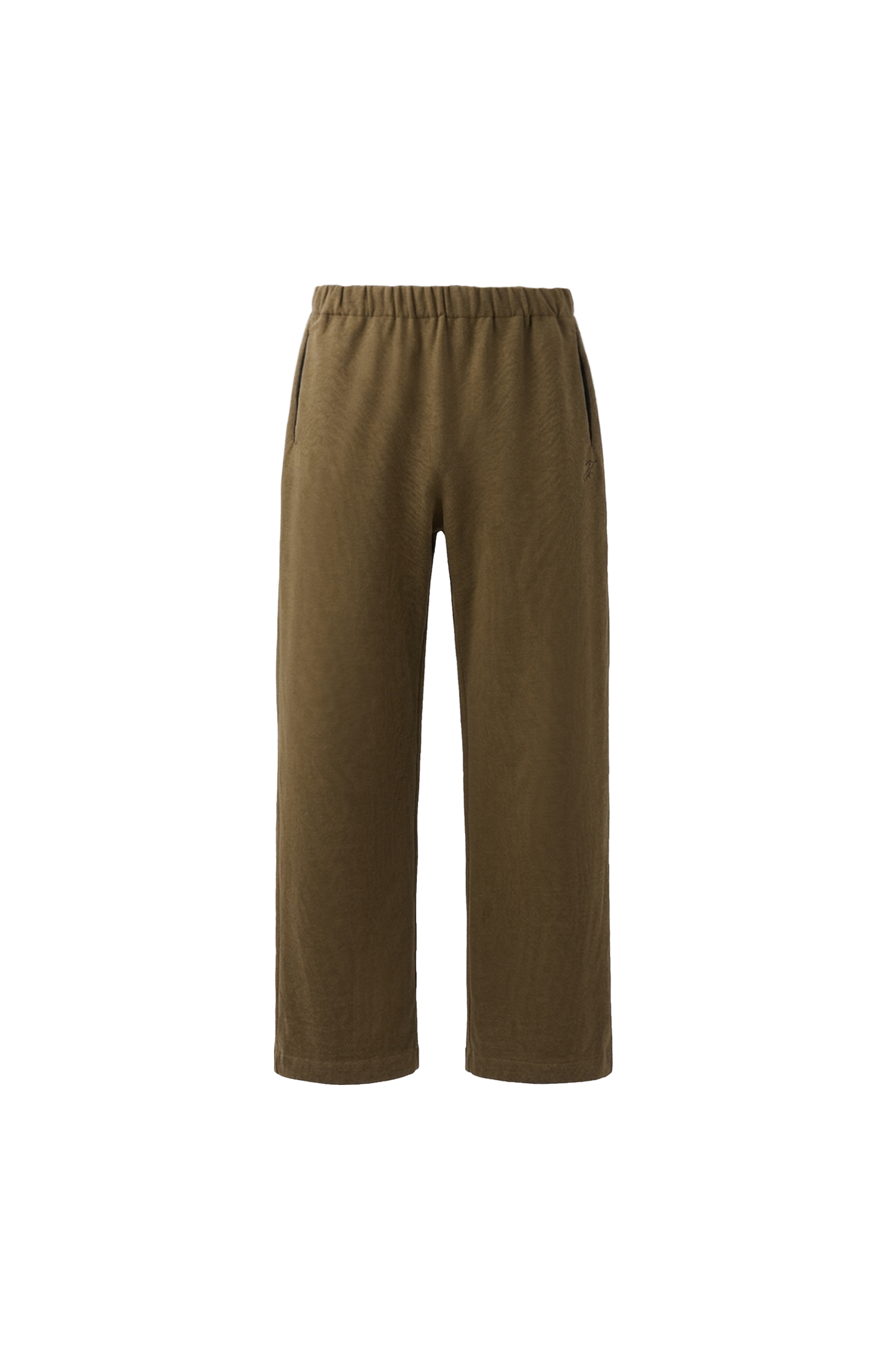 Khaki Cotton Logo Straight Sweatpants