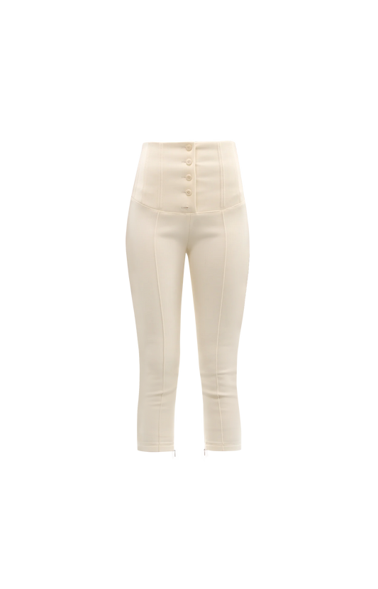 Jacquemus Arlésien Capri Pants in White — front view