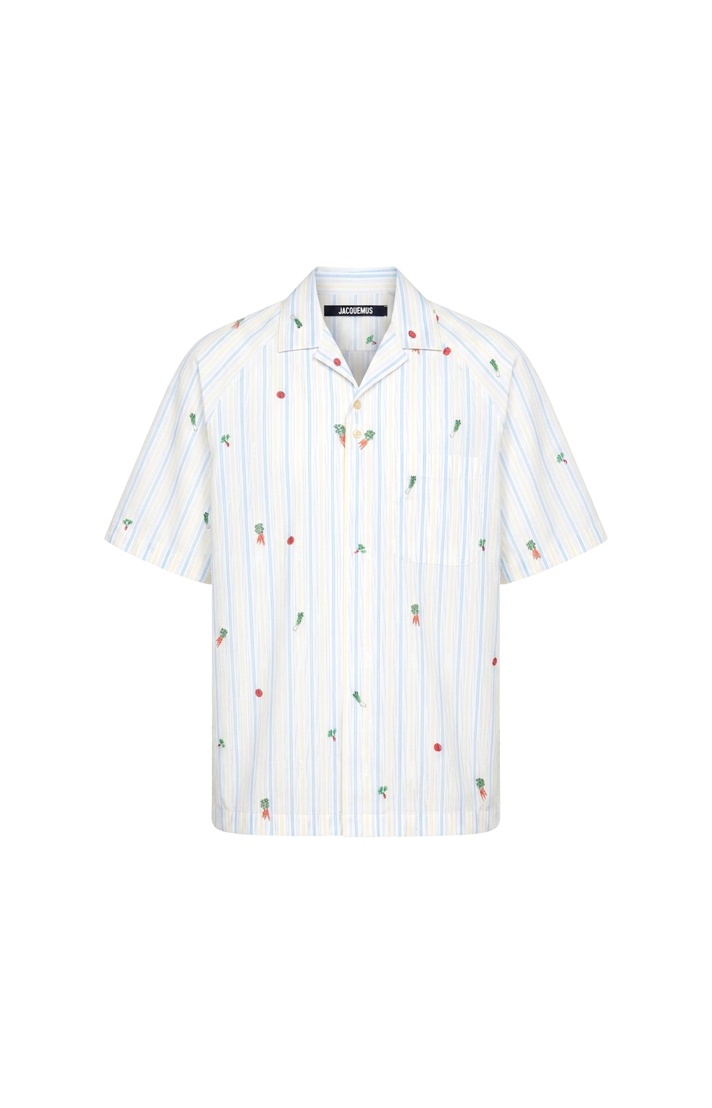 La Chemise Romarin Embroidered Striped Cotton-Poplin Shirt