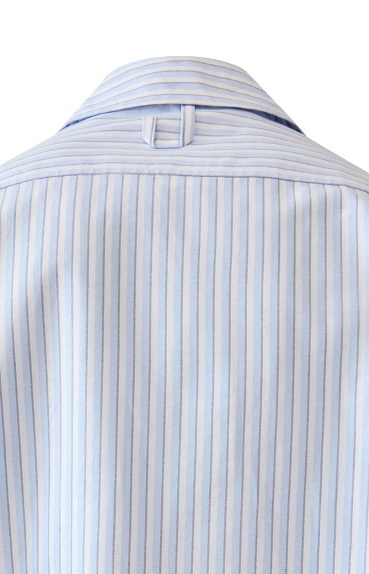 Jacquemus Long-Sleeve Zip-Front Striped Shirt in Blue — product photo 2