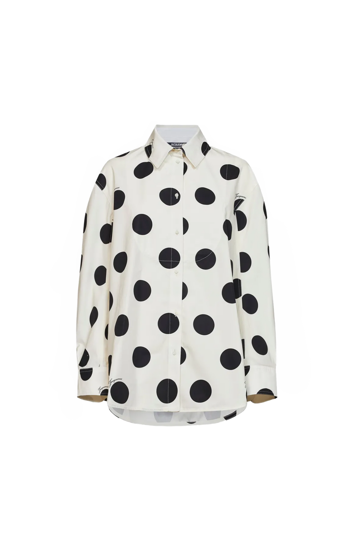 Polka Dot Oversized Shirt in White