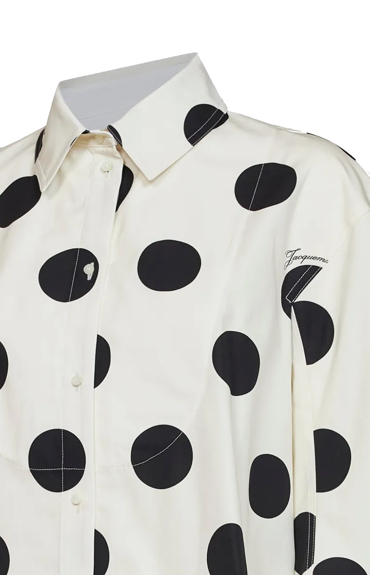 Polka Dot Oversized Shirt in White