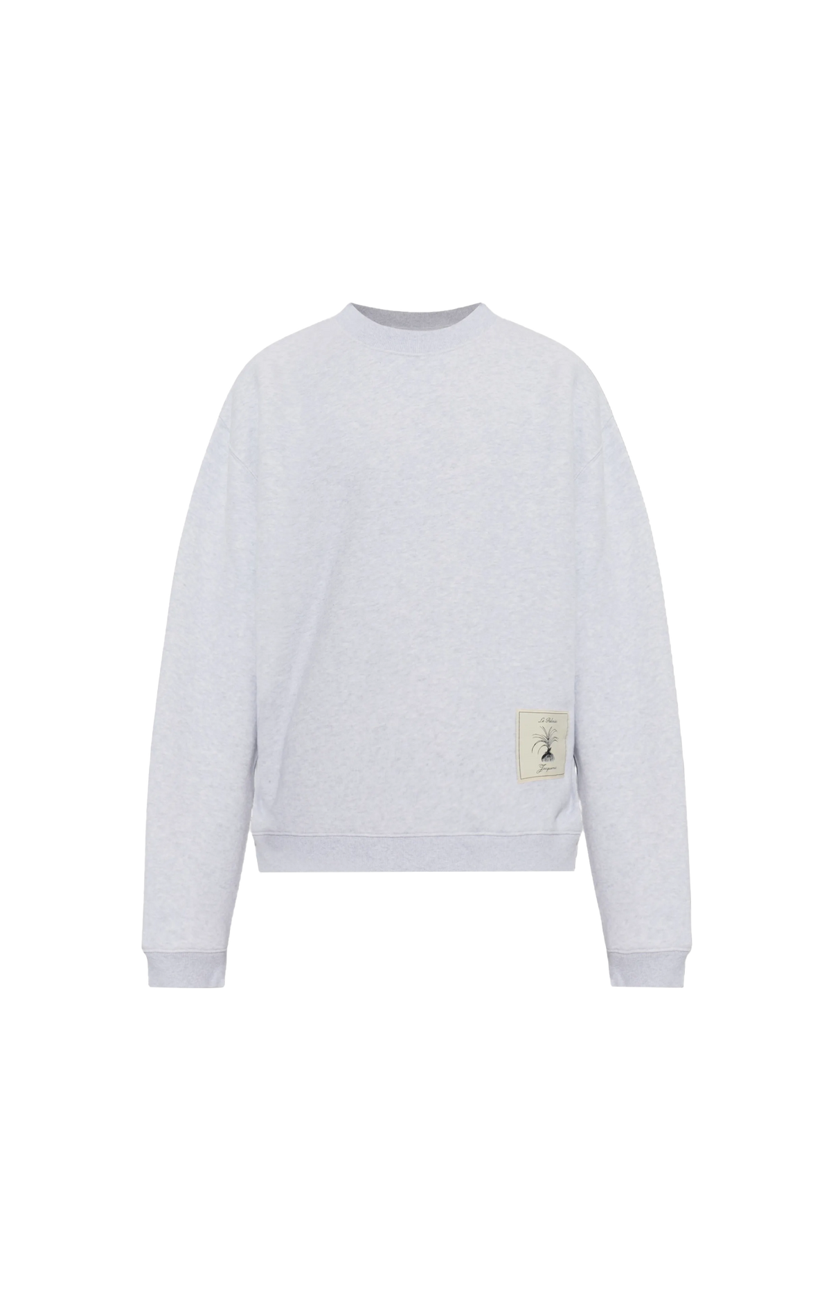 Jacquemus Logo-Patch Cotton Sweatshirt in Light Grey — front view