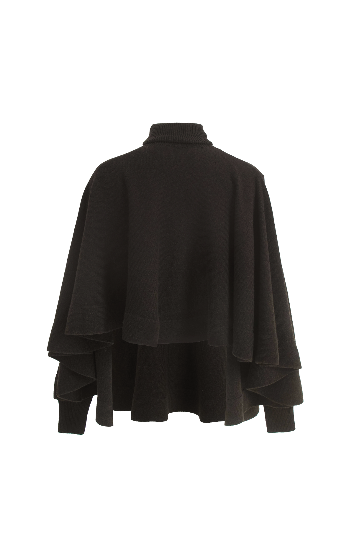 Jacquemus Draped High-Neck Knitted Sweater in Dark Brown — product photo 2