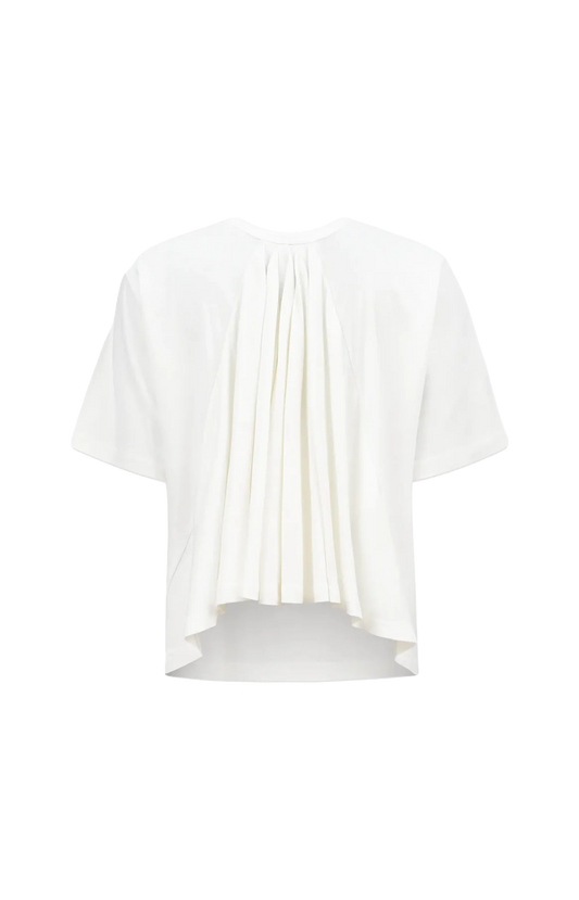 White T-shirt with pleats on the back