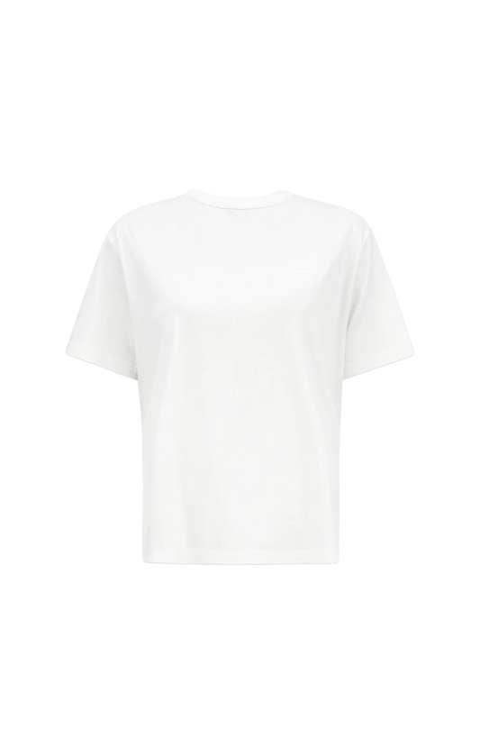 White T-shirt with pleats on the back