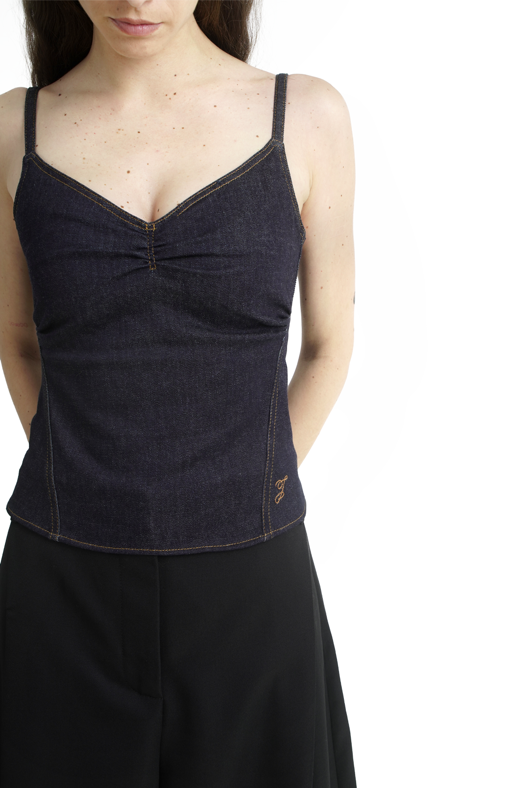 Jacquemus The de-Nîmes Pina Denim Top in Dark Navy — product photo 2