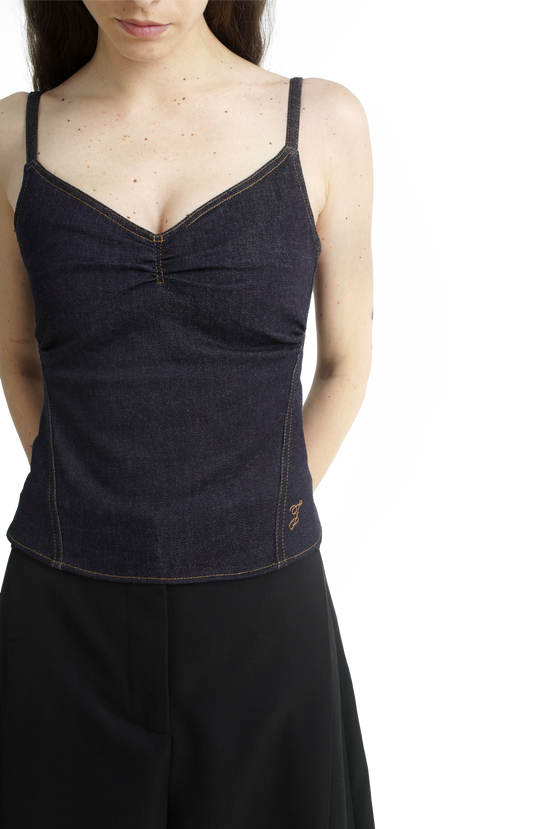 Jacquemus The de-Nîmes Pina Denim Top in Dark Navy — product photo 2