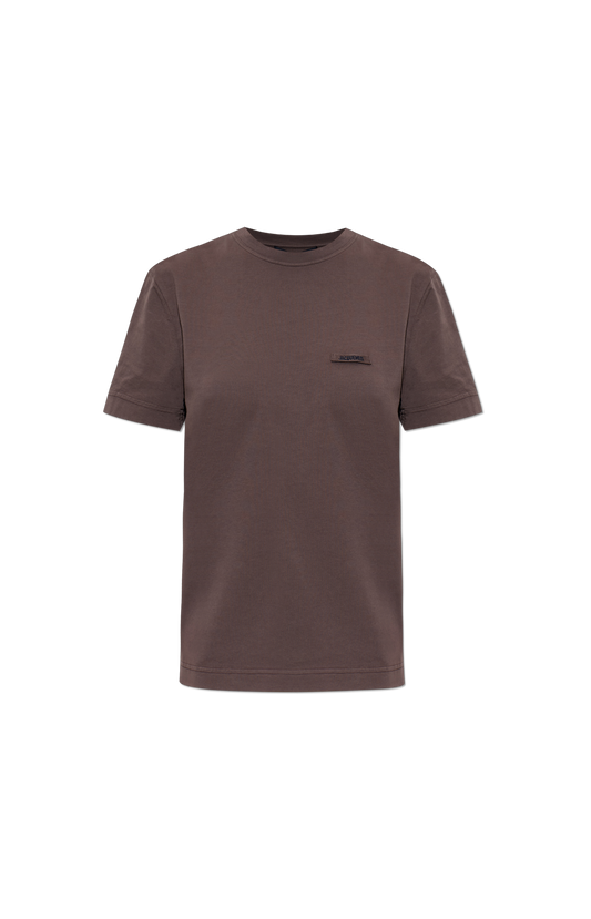 Jacquemus The Gros Grain Short-Sleeve T-Shirt in Brown — front view