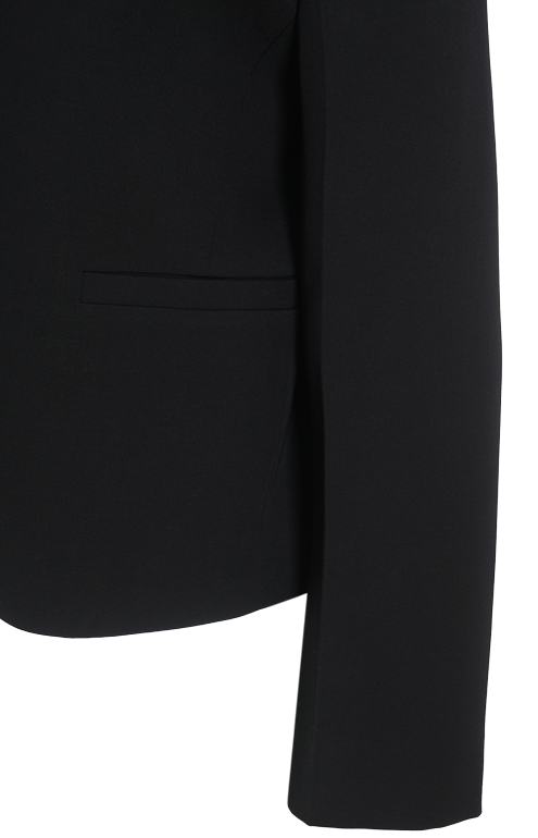 Cropped asymmetric wool-twill jacket