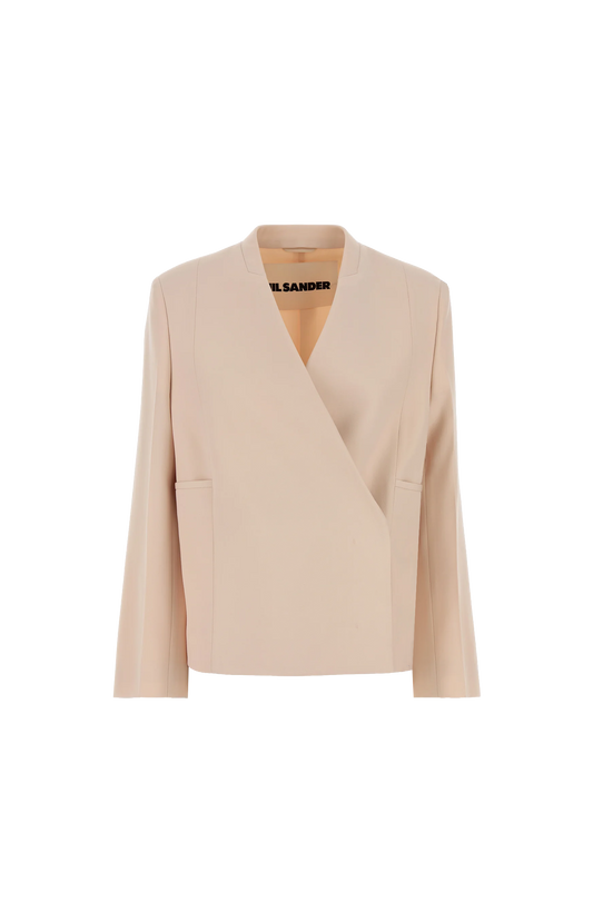 Pastel pink wool blazer