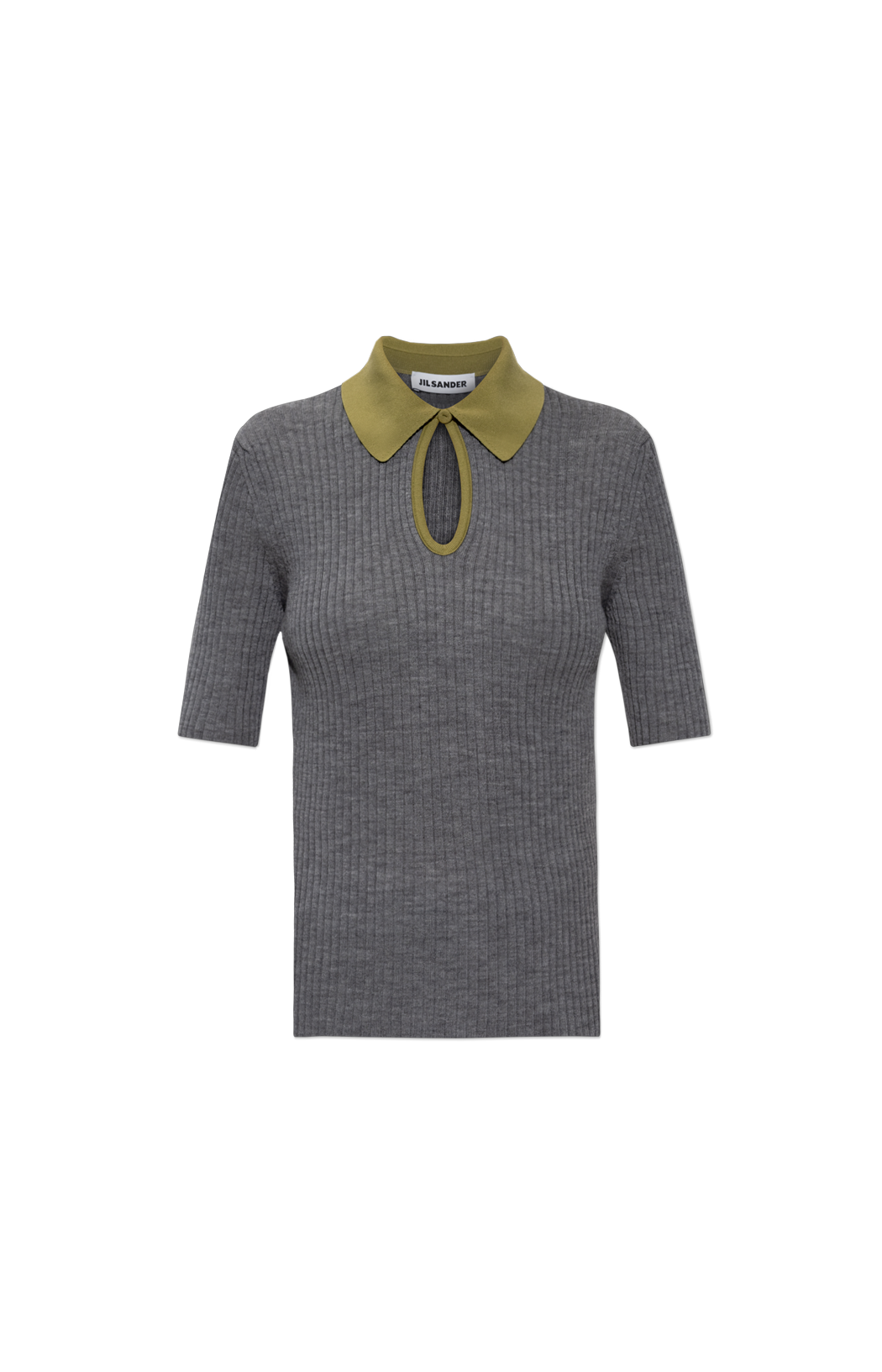 Jil Sander Grey Wool Polo