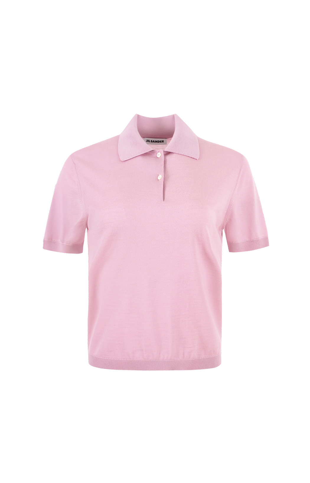 Wool Polo Shirt in Pastel Pink