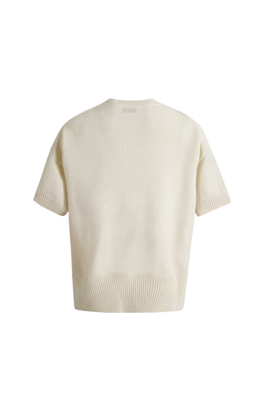 Cream Loose-fit Cashmere Top