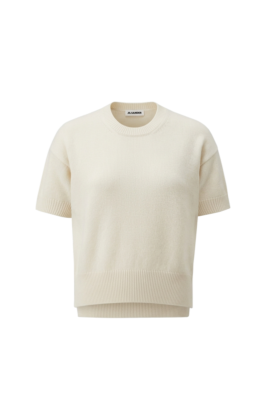 Cream Loose-fit Cashmere Top