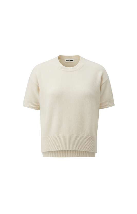 Cream Loose-fit Cashmere Top
