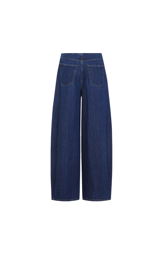 Navy Blue Wide-leg Jeans