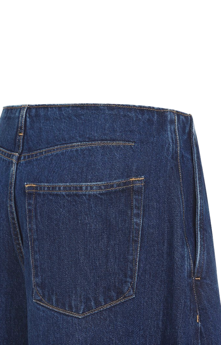 Navy Blue Wide-leg Jeans