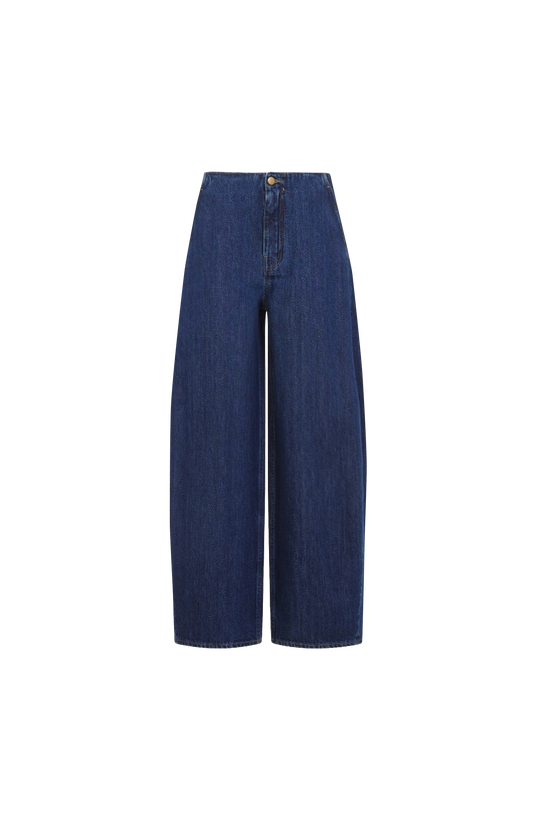 Navy Blue Wide-leg Jeans