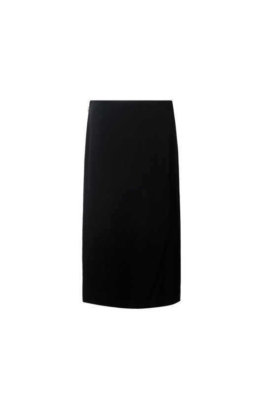 Black Viscose Midi Skirt