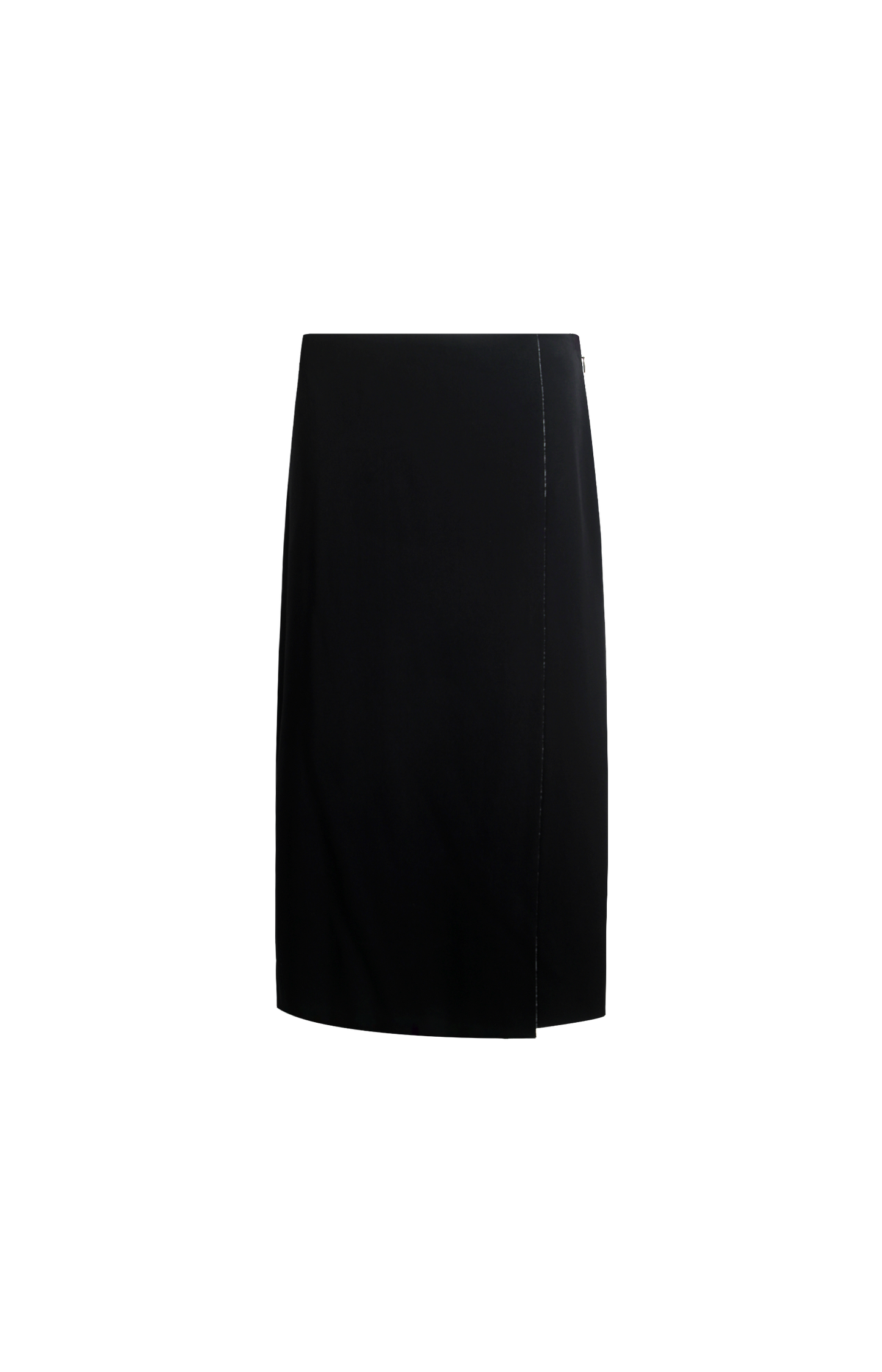 Black Viscose Midi Skirt