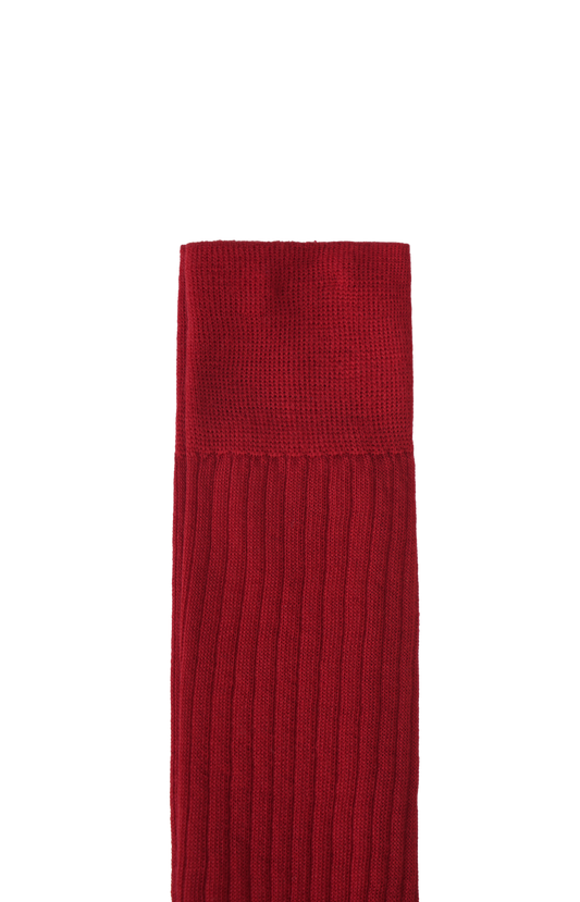Red Ribbed Wool Socks