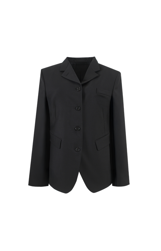 Single-Breasted Felted Blazer